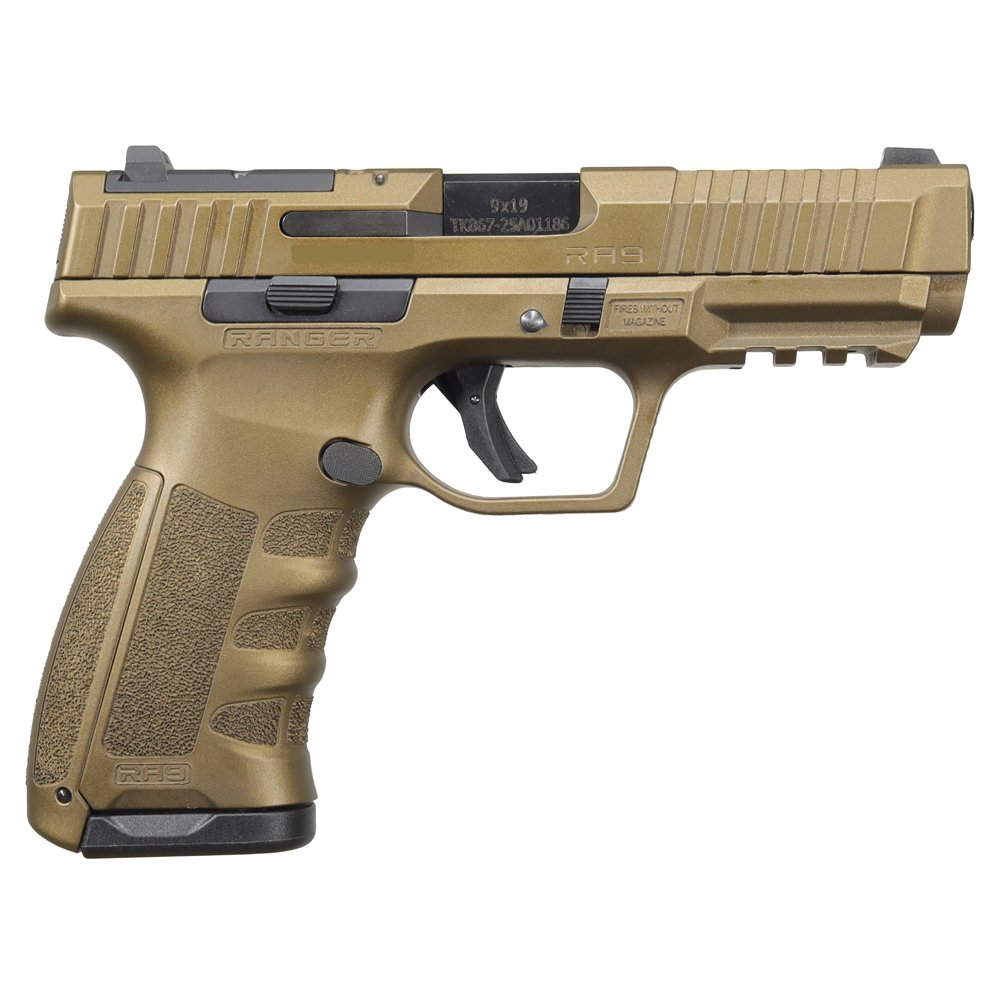 Ranger Arms RA9 Defence02, Semi-Automatic 9mm Pistol, Striker Fired, 4" Barrel, CZ75 Magazine Compatible, 17rd Magazine, Bronze