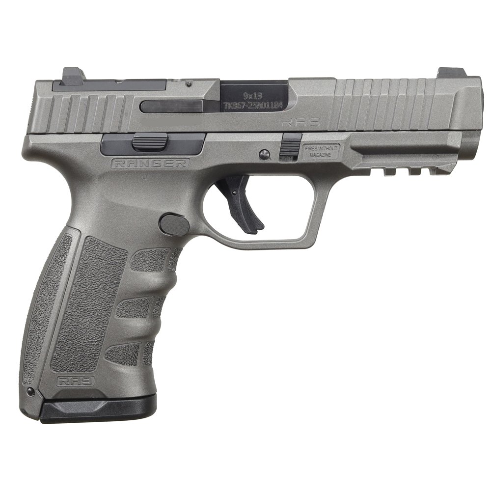 Ranger Arms RA9 Defence02, Semi-Automatic 9mm Pistol, Striker Fired, 4" Barrel, CZ75 Magazine Compatible, 17rd Magazine, Tungsten